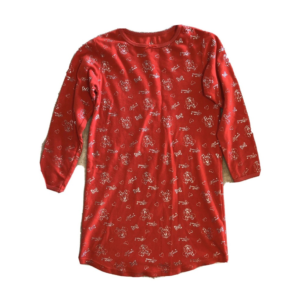 Disney Parks Night Gown Girls Large Fleece Minnie Mouse Sleepwear